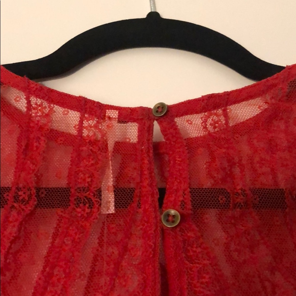 Free People Red Lace Crop Top - NWT - Picture 4 of 5